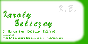 karoly beliczey business card